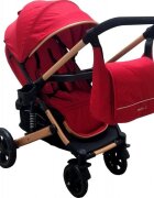 Baby Care Carucior pentru copii Pro 512 Rosu cu Suspensii Cadru aluminiu Gold Maner reversibil Spatar reglabil in 5 trepte Frana picior Plasa insecte Geanta