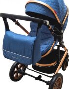 Baby Care Carucior pentru copii Pro 530 Bleumarin 3 in 1 Transformabil Cadru Aluminiu Amortizoare Roti din cauciuc Spatar reglabil 3 trepte Plasa insecte Geanta