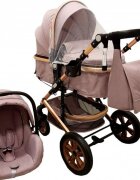 Baby Care Carucior pentru copii Pro 530 Gri 3 in 1 Transformabil Cadru Aluminiu Amortizoare Roti din cauciuc Spatar reglabil 3 trepte Plasa insecte Geanta