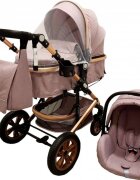 Baby Care Carucior pentru copii Pro 530 Gri 3 in 1 Transformabil Cadru Aluminiu Amortizoare Roti din cauciuc Spatar reglabil 3 trepte Plasa insecte Geanta
