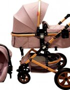 Baby Care Carucior pentru copii Pro 530 Gri 3 in 1 Transformabil Cadru Aluminiu Amortizoare Roti din cauciuc Spatar reglabil 3 trepte Plasa insecte Geanta