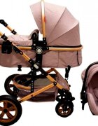 Baby Care Carucior pentru copii Pro 530 Gri 3 in 1 Transformabil Cadru Aluminiu Amortizoare Roti din cauciuc Spatar reglabil 3 trepte Plasa insecte Geanta