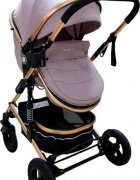 Baby Care Carucior pentru copii PRO 531 Gri 3 in 1 Cadru Aluminiu Amortizoare Roti din cauciuc plin Landou Scoica auto Spatar reglabil 3 trepte Plasa insecte