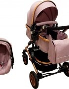 Baby Care Carucior pentru copii Pro 531 Gri 3 in 1 Transformabil Cadru Aluminiu Amortizoare Roti din cauciuc Spatar reglabil 3 trepte Plasa insecte Geanta