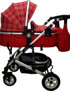 Baby Care Carucior pentru copii Pro 531 Rosu Carouri 3 in 1 Transformabil Cadru Aluminiu Amortizoare Roti din cauciuc Spatar reglabil 3 trepte Plasa insecte Geanta
