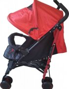 Baby Care Carucior pentru copii Pro 803B Rosu cu imprimeu pliere tip umbrela Sport Spatar reglabil in 7 trepte Pozitie somn Amortizoare Cadru din aluminiu