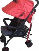 Baby Care Carucior pentru copii Pro 803B Rosu cu imprimeu pliere tip umbrela Sport Spatar reglabil in 7 trepte Pozitie somn Amortizoare Cadru din aluminiu