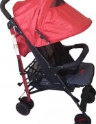 Baby Care Carucior pentru copii Pro 803B Rosu cu imprimeu pliere tip umbrela Sport Spatar reglabil in 7 trepte Pozitie somn Amortizoare Cadru din aluminiu