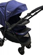 Baby Care Carucior pentru copii Pro SK10 Albastru cu Maner reversibil Spatar reglabil in 3 trepte Frana picior Pliabil