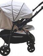 Baby Care Carucior pentru copii Pro SK10 Gri Deschis cu Maner reversibil Spatar reglabil in 3 trepte Frana picior Pliabil