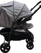 Baby Care Carucior pentru copii Pro SK10 Gri Jeans cu Maner reversibil Spatar reglabil in 3 trepte Frana picior Pliabil