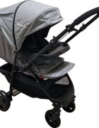 Baby Care Carucior pentru copii Pro SK10 Gri Jeans cu Maner reversibil Spatar reglabil in 3 trepte Frana picior Pliabil