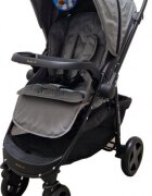 Baby Care Carucior pentru copii Pro SK10 Gri Jeans cu Maner reversibil Spatar reglabil in 3 trepte Frana picior Pliabil