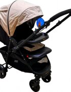 Baby Care Carucior pentru copii Pro SK10 Maro Gold cu Maner reversibil Spatar reglabil in 3 trepte Frana picior Pliabil