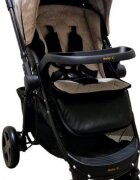 Baby Care Carucior pentru copii Pro SK10 Maro Gold cu Maner reversibil Spatar reglabil in 3 trepte Frana picior Pliabil