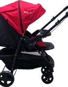 Baby Care Carucior pentru copii Pro SK10 Rosu cu Maner reversibil Spatar reglabil in 3 trepte Frana picior Pliabil