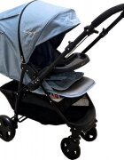 Baby Care Carucior pentru copii Pro SK10 Turquoise cu Maner reversibil Spatar reglabil in 3 trepte Frana picior Pliabil