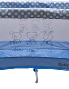 Baby Care Patut pentru copii PRO FMG Albastru 120x60 cm Pliabil 2 Niveluri de inaltime Cu geanta transport inclusa Plasa insecte