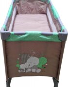 Baby Care Patut pentru copii PRO FMG Maro Verde 120x60 cm Pliabil 2 Niveluri de inaltime Cu geanta transport inclusa Plasa insecte