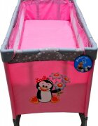 Baby Care Patut pentru copii PRO FMG Roz 120x60 cm Pliabil 2 Niveluri de inaltime Cu geanta transport inclusa Plasa insecte