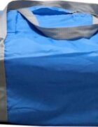 Baby Care Patut pentru copii PRO FRW Albastru Pliabil cu Balansoar 2 Nivele de inaltime Melodii Masa infasat Carusel cu jucarii din plus Plasa insecte