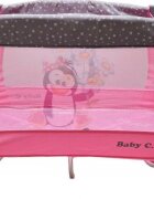 Baby Care Patut pentru copii PRO FRW Roz Pliabil cu Balansoar 2 Nivele de inaltime Melodii Masa infasat Carusel cu jucarii din plus Plasa insecte