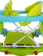 Baby Care Premergator pentru copii H914 Ratusca Verde Turquoise cu roti din silicon melodii si functie balansoar
