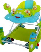 Baby Care Premergator pentru copii H914 Ratusca Verde Turquoise cu roti din silicon melodii si functie balansoar