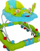 Baby Care Premergator pentru copii H914 Ratusca Verde Turquoise cu roti din silicon melodii si functie balansoar