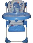 Baby Care Scaun de masa pentru copii Albastru reglabil in 3 trepte pliabil centura de siguranta sezut confortabil masuta detasabila