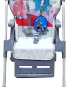Baby Care Scaun de masa pentru copii CC Happy Friends Gri reglabil in 3 trepte pliabil centura de siguranta sezut confortabil masuta detasabila pozitie somn cosulet de depozitare