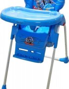 Baby Care Scaun de masa pentru copii CC Micul Marinar Albastru reglabil in 3 trepte pliabil centura de siguranta sezut confortabil masuta detasabila pozitie somn cosulet de depozitare
