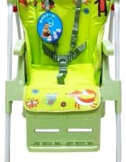 Baby Care Scaun de masa pentru copii CC Prietenii din Padure Verde reglabil in 3 trepte pliabil centura de siguranta sezut confortabil masuta detasabila pozitie somn cosulet de depozitare