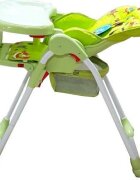 Baby Care Scaun de masa pentru copii CC Prietenii din Padure Verde reglabil in 3 trepte pliabil centura de siguranta sezut confortabil masuta detasabila pozitie somn cosulet de depozitare