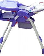 Baby Care Scaun de masa pentru copii CC Ursulet Mov reglabil in 3 trepte pliabil centura de siguranta sezut confortabil masuta detasabila pozitie somn cosulet de depozitare