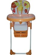 Baby Care Scaun de masa pentru copii Portocaliu reglabil in 3 trepte pliabil centura de siguranta sezut confortabil masuta detasabila