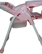 Baby Care Scaun de masa pentru copii Roz reglabil in 3 trepte pliabil centura de siguranta sezut confortabil masuta detasabila