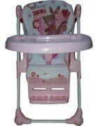 Baby Care Scaun de masa pentru copii Roz reglabil in 3 trepte pliabil centura de siguranta sezut confortabil masuta detasabila