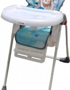 Baby Care Scaun de masa pentru copii si bebe CC Animalute Albastru reglabil in 3 trepte Pliabil Centura de siguranta Sezut confortabil Masuta detasabila Pozitie somn Cosulet de depozitare