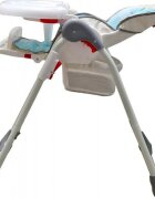 Baby Care Scaun de masa pentru copii si bebe CC Animalute Albastru reglabil in 3 trepte Pliabil Centura de siguranta Sezut confortabil Masuta detasabila Pozitie somn Cosulet de depozitare