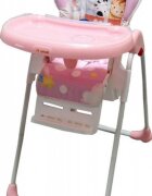 Baby Care Scaun de masa pentru copii si bebe CC Animalute Roz reglabil in 3 trepte Pliabil Centura de siguranta Sezut confortabil Masuta detasabila Pozitie somn Cosulet de depozitare