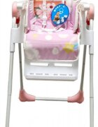 Baby Care Scaun de masa pentru copii si bebe CC Animalute Roz reglabil in 3 trepte Pliabil Centura de siguranta Sezut confortabil Masuta detasabila Pozitie somn Cosulet de depozitare
