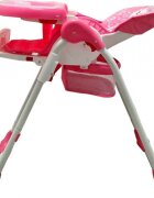 Baby Care Scaun de masa pentru copii si bebe CC Pisicuta Roz reglabil in 3 trepte Pliabil Centura de siguranta Sezut confortabil Masuta detasabila Pozitie somn Cosulet de depozitare