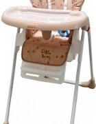 Baby Care Scaun de masa pentru copii si bebe CC Ursulet Crem reglabil in 3 trepte Pliabil Centura de siguranta Sezut confortabil Masuta detasabila Pozitie somn Cosulet de depozitare