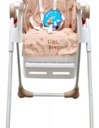 Baby Care Scaun de masa pentru copii si bebe CC Ursulet Crem reglabil in 3 trepte Pliabil Centura de siguranta Sezut confortabil Masuta detasabila Pozitie somn Cosulet de depozitare
