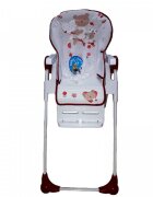 Baby Care Scaun de masa pentru copii si bebe CC Ursulet Rosu cu Alb reglabil in 3 trepte Pliabil Centura de siguranta Sezut confortabil Masuta detasabila Pozitie somn Cosulet de depozitare