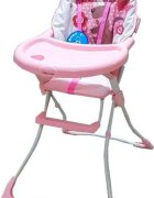 Baby Care Scaun de masa pentru copii si bebe CH Pliabil Centura de siguranta Sezut confortabil Masuta detasabila Model Cangur Roz
