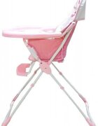 Baby Care Scaun de masa pentru copii si bebe CH Pliabil Centura de siguranta Sezut confortabil Masuta detasabila Model Cangur Roz
