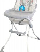 Baby Care Scaun de masa pentru copii si bebe CH Pliabil Centura de siguranta Sezut confortabil Masuta detasabila Model Elefanti Gri