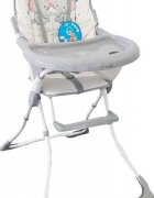 Baby Care Scaun de masa pentru copii si bebe CH Pliabil Centura de siguranta Sezut confortabil Masuta detasabila Model Elefanti Gri